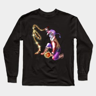 Dnd dark elf druid girl with a magical whip Long Sleeve T-Shirt